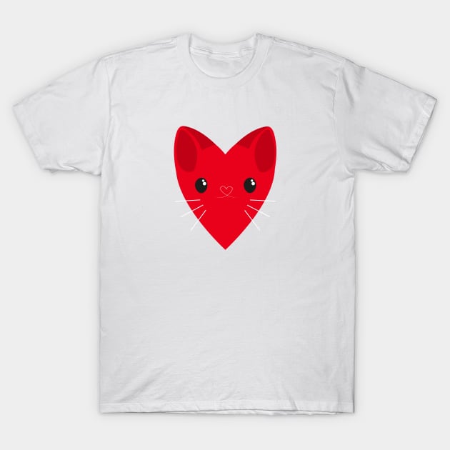 Valentine Cat T-Shirt by iconking